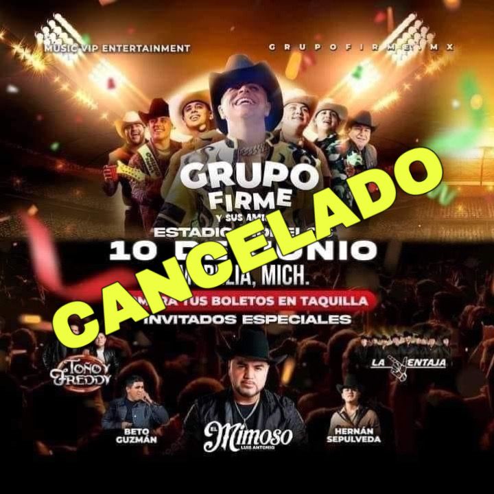 Ante la mala respuesta de la gente, se cancela el concierto de Grupo Firme en el Estadio Morelos 