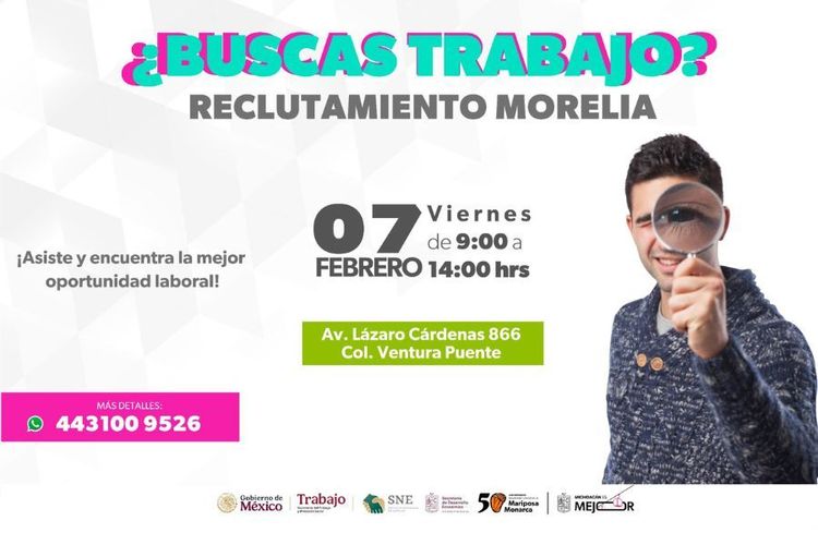 SNE y SEDECO ofertarán 50 vacantes laborales en Morelia