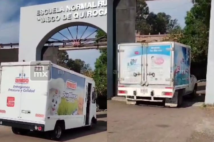 Normalistas retienen vehículos en Tiripetío 