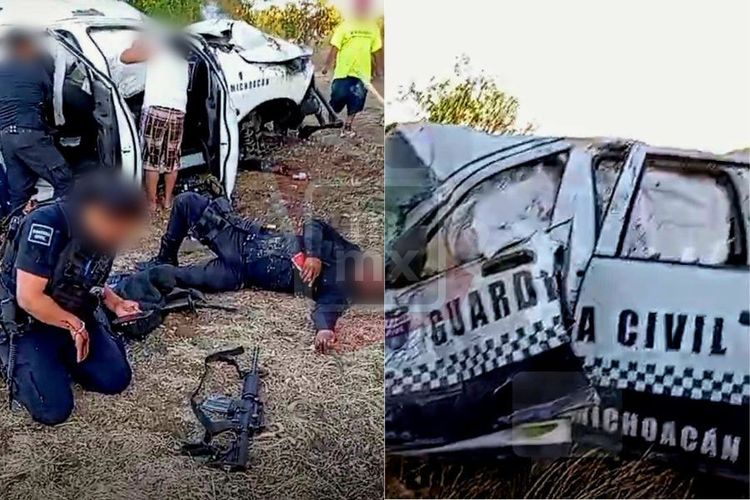 Accidente de patrulla de la GC deja 4 oficiales heridos; hallan envases de bebidas alcohólicas en la escena